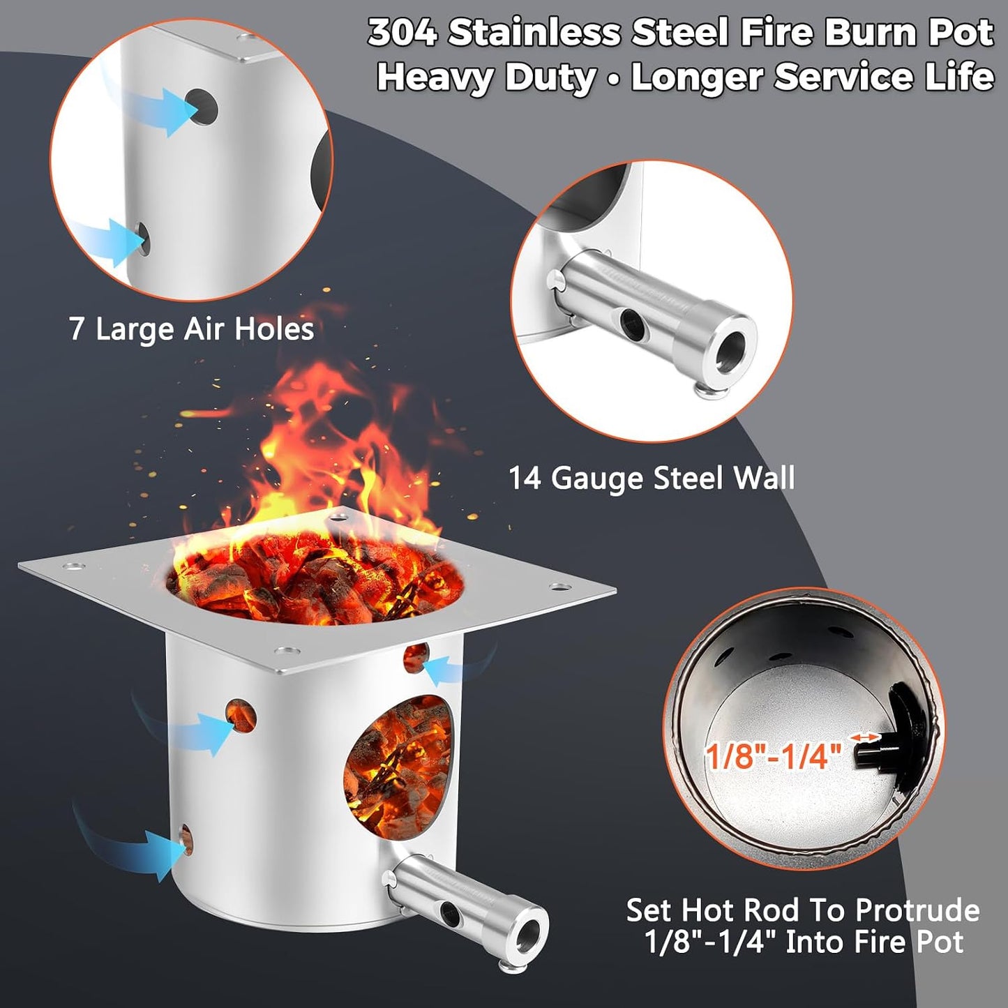 Repuesto olla combustión acero inox Traeger Pit Boss