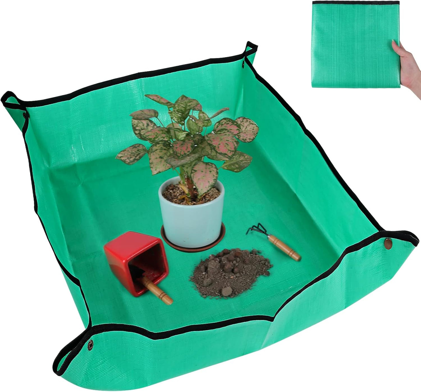 Tapete trasplante plantas 39x39pulg impermeable portátil