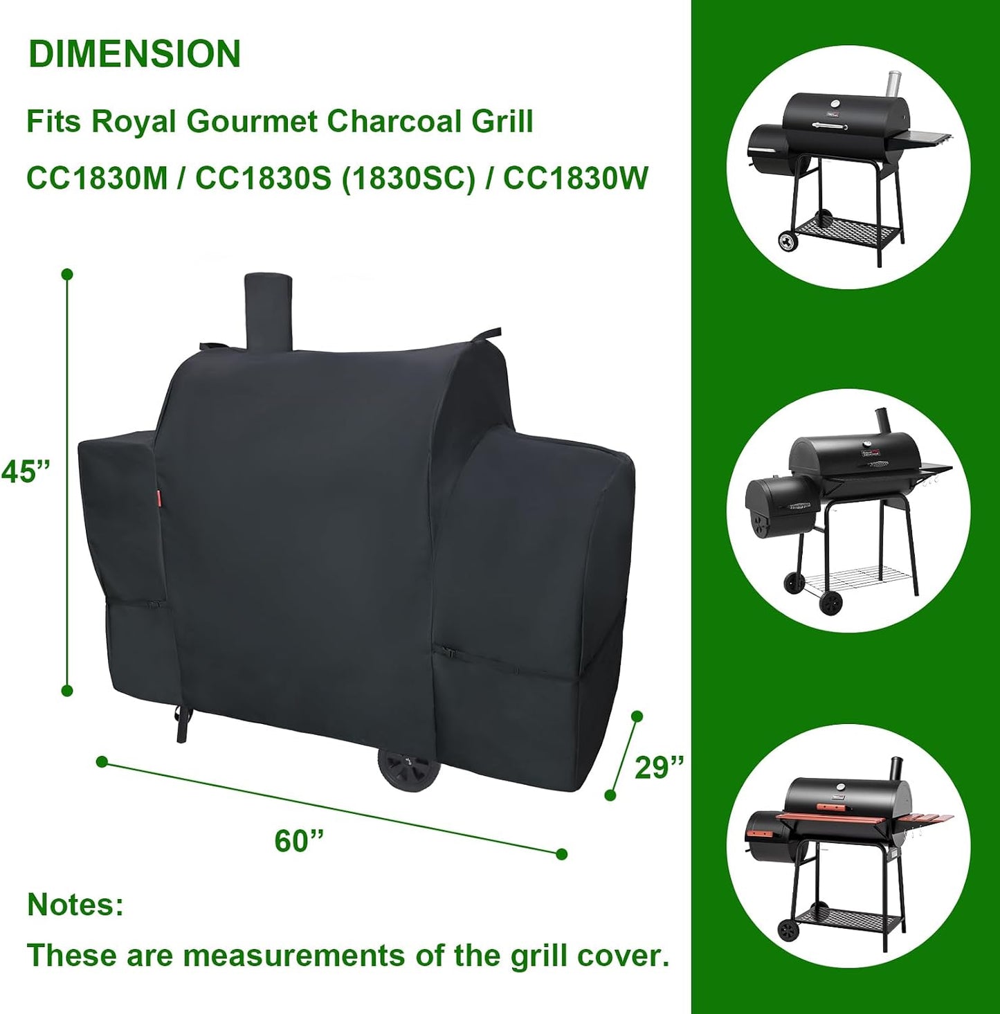 Cubierta parrilla Royal Gourmet CC1830 600D impermeable