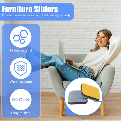 16 Pzas Protectores muebles reutilizables para suelos de madera