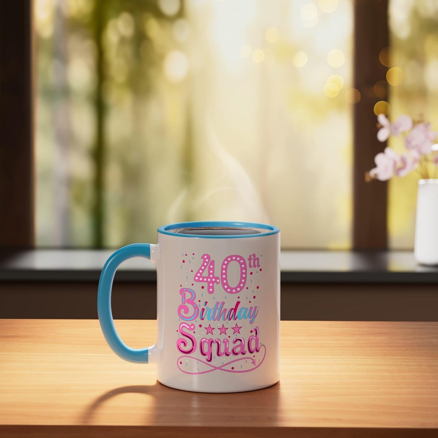 Taza Cerámica Azul/Blanco