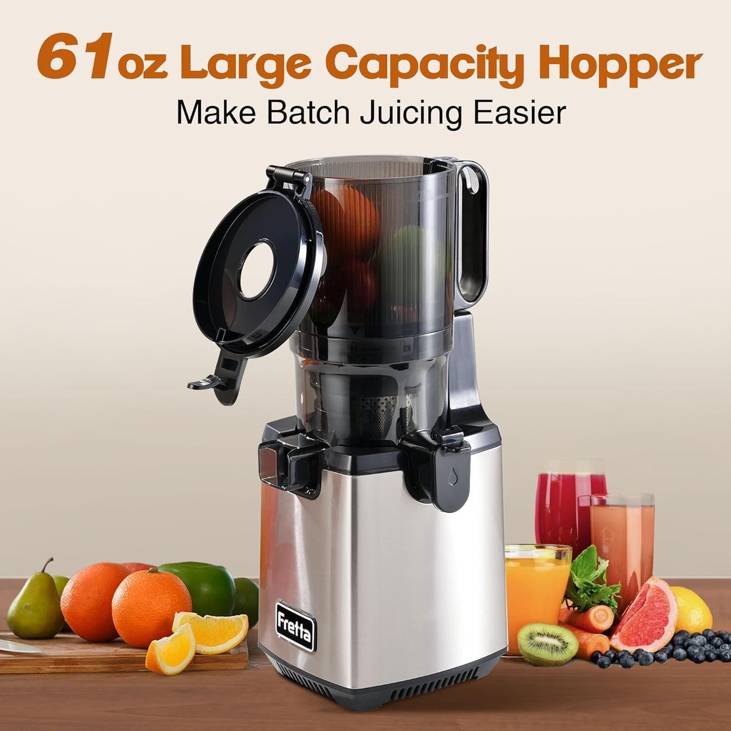 Extractor Jugos Fretta Sin BPA Alimentación 5.3pulg