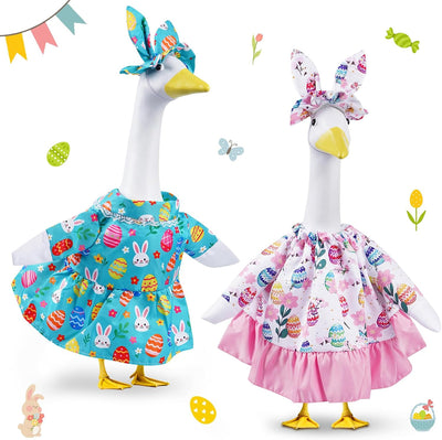 2 Trajes Ganso Pascua 23pulg Estatua Ropa Pascua Exteriores