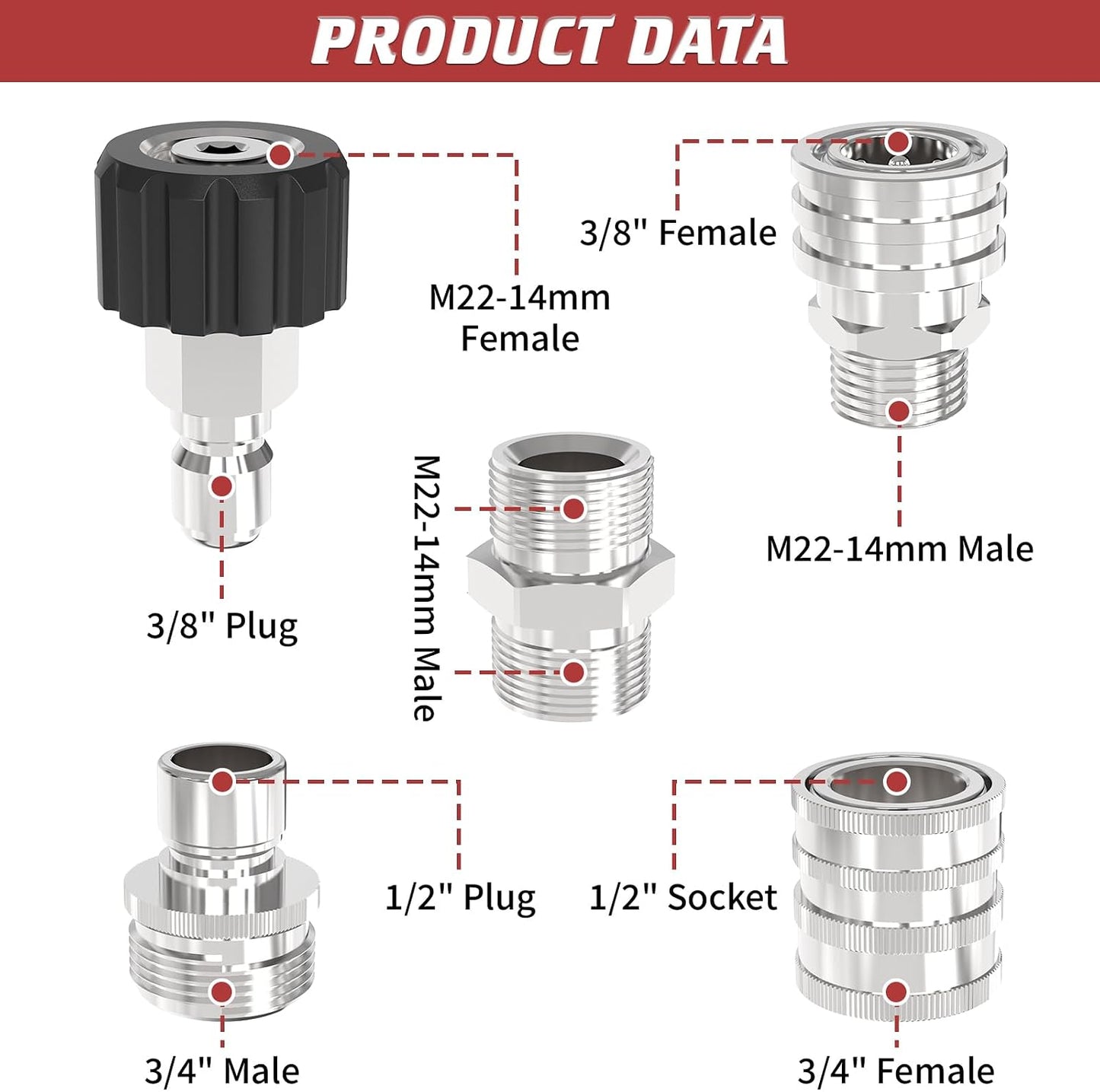 Kit conexión rápida lavadora presión 3/8pulg