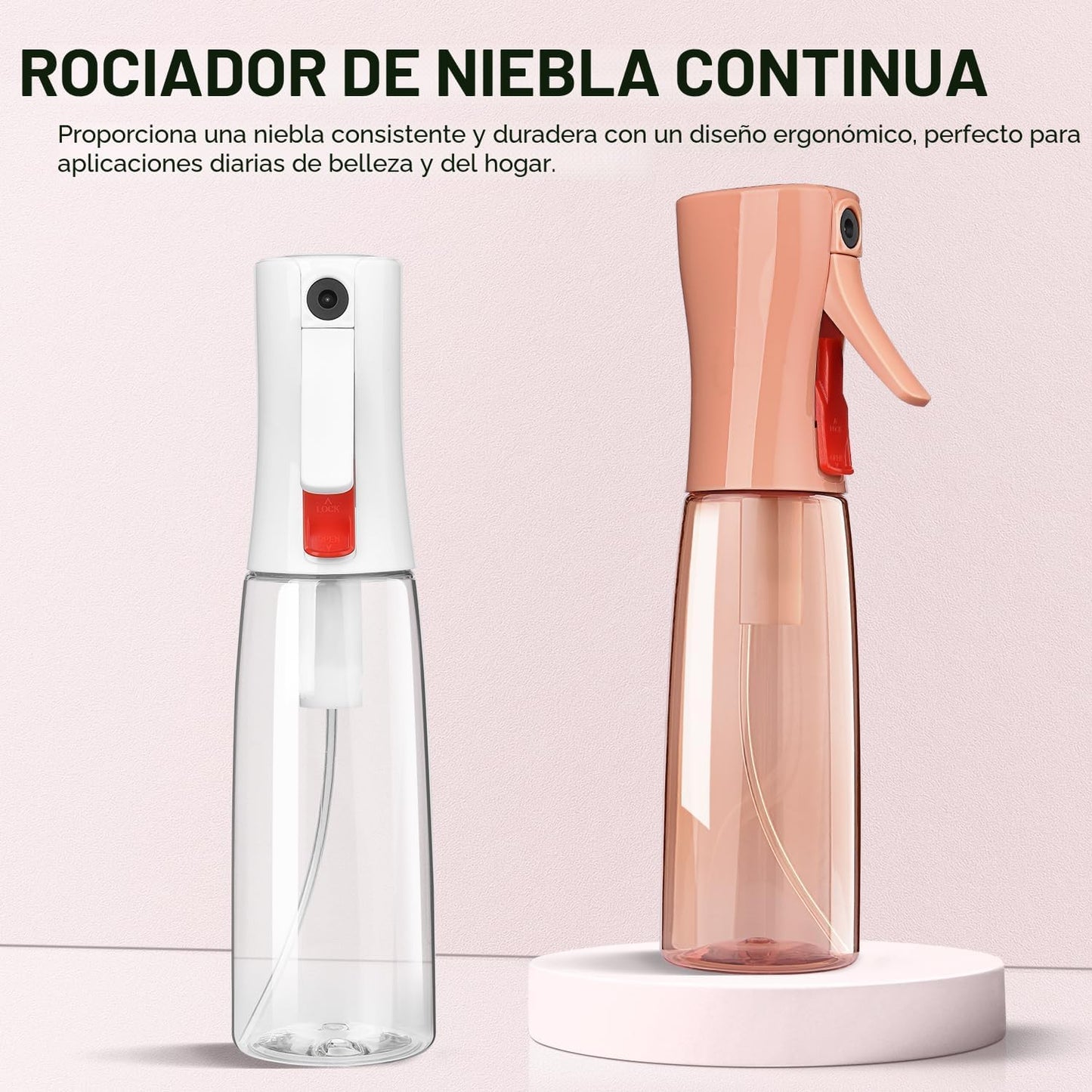 Botella pulverizadora cabello 6.1oz 2 pack reciclable