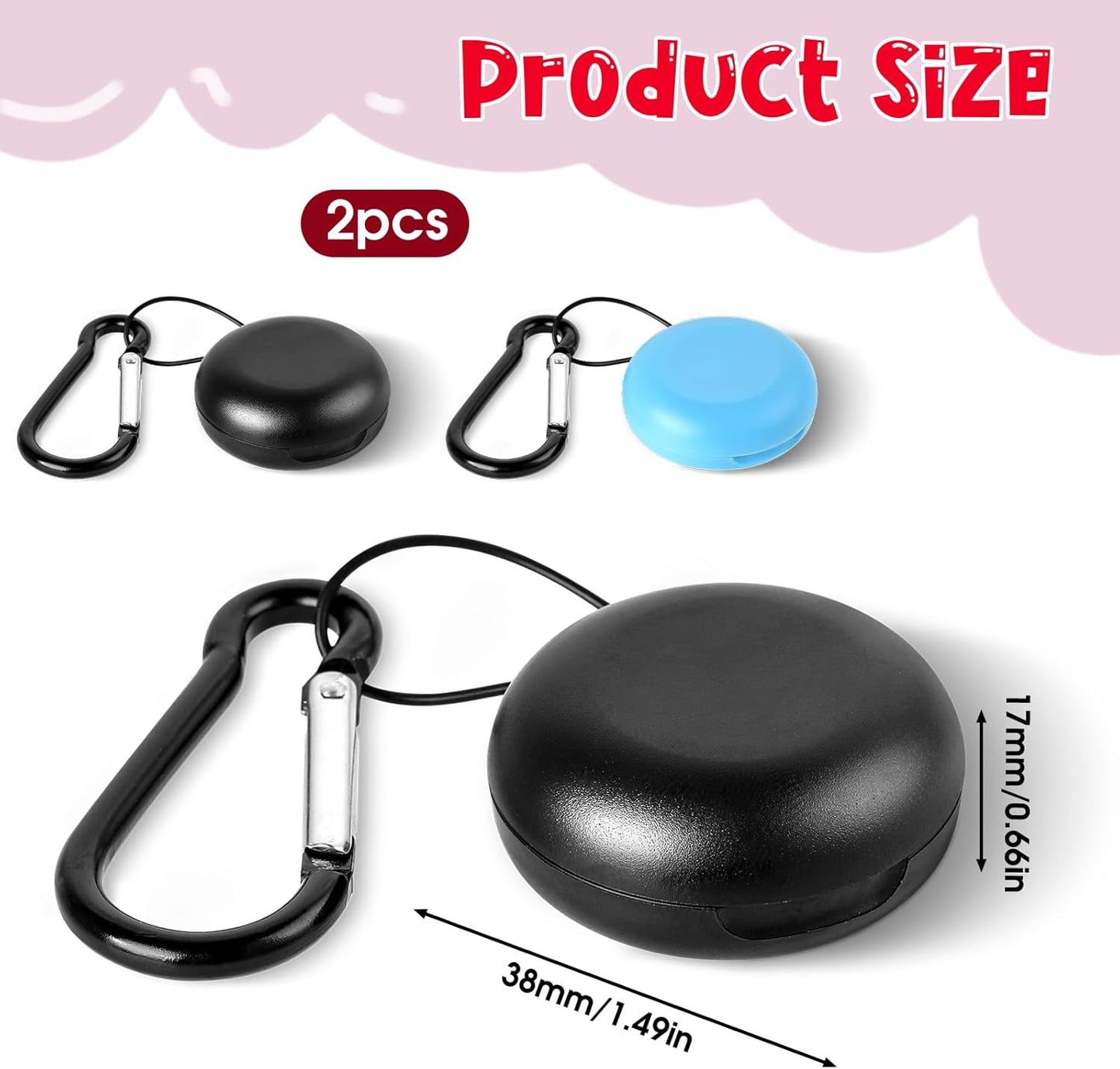 Fundas tapones oídos plástico ABS llavero viaje negro azul