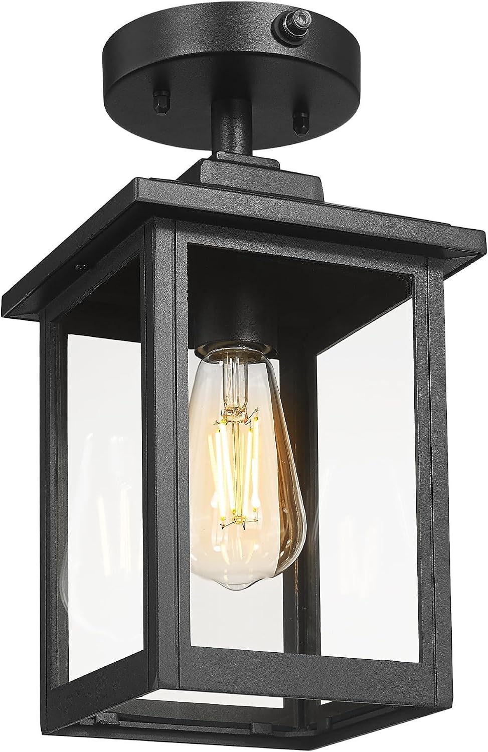 Luces techo porche E26 13pulg negro mate semiempotradas