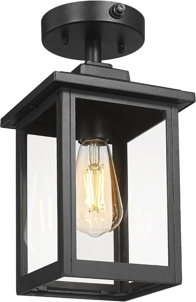 Luces techo porche E26 13pulg negro mate semiempotradas