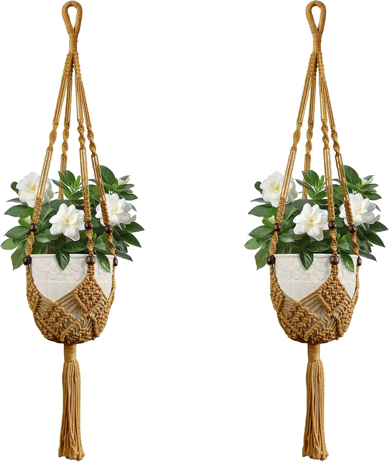 Colgador macramé para macetas 3-6.5pulg paquete 2