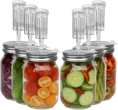 Kit 6 tapas fermentación acero inox 304 con esclusas aire
