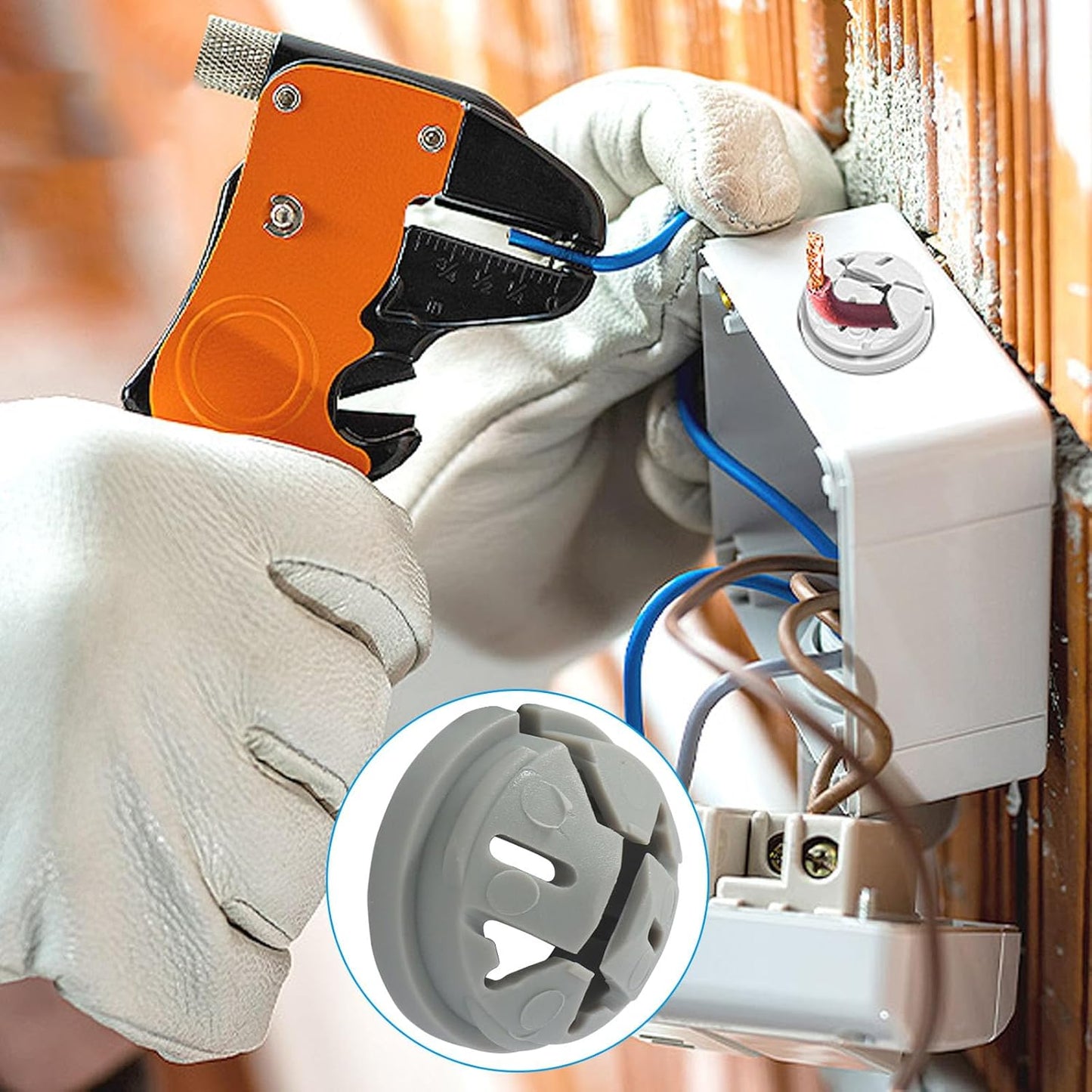 25 Conectores Plástico 3/8-1/2pulg Gris Conducto Eléctrico