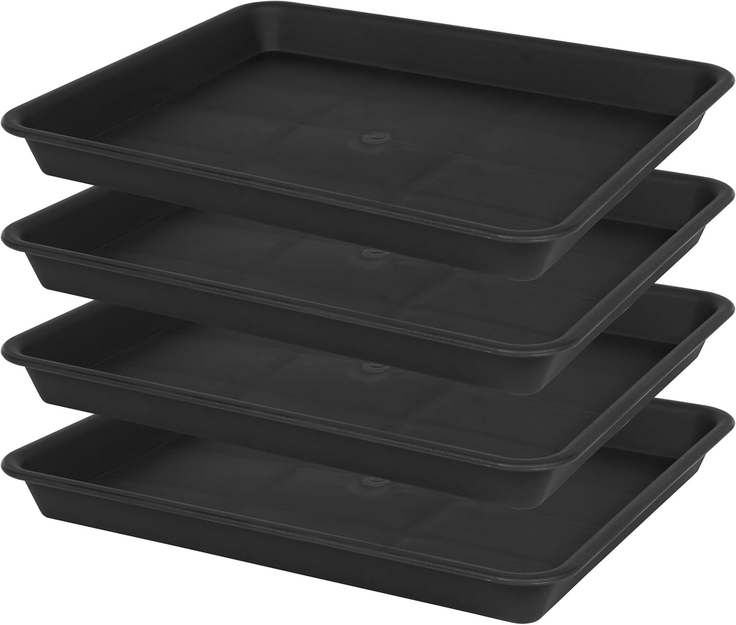 Set 4 bandejas drenaje para plantas interiores plástico resistente