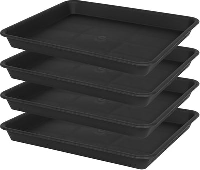 Set 4 bandejas drenaje para plantas interiores plástico resistente