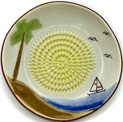Juego de 4 platos de rallador de ajo cerámica todo en uno