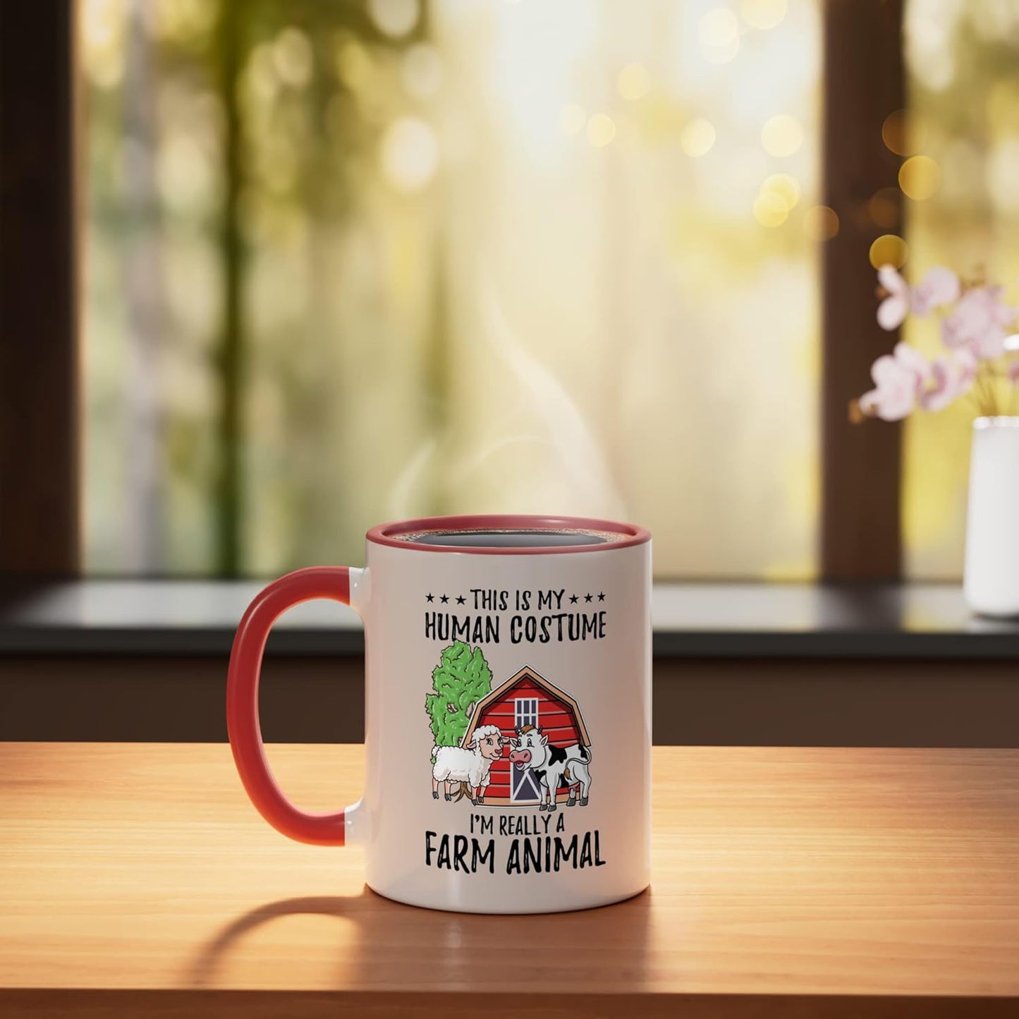 Taza Cerámica Roja/Blanca