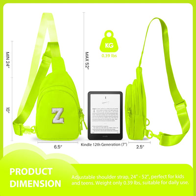 Bolso cruzado personalizado con inicial niña 6-14 años Amarillo