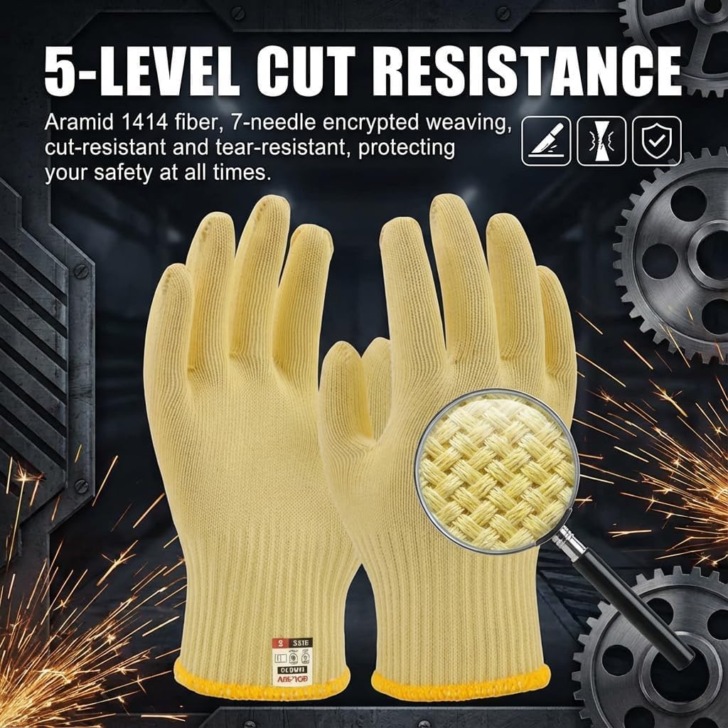 Guantes seguridad industrial aramida resistente corte y calor