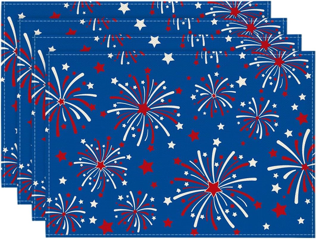 Placemats de fiestas patrióticos 12x18 pulgadas set de 4