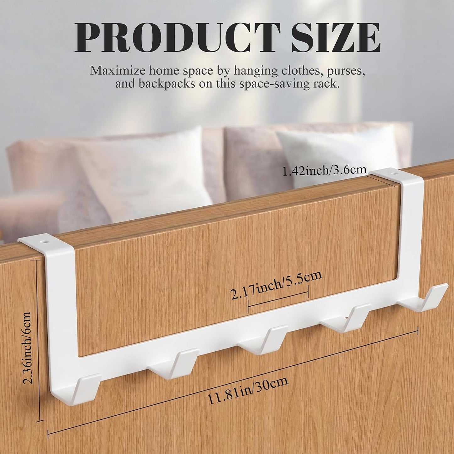 Ganchos puerta 1-3/8pulg perchero dormitorio baño