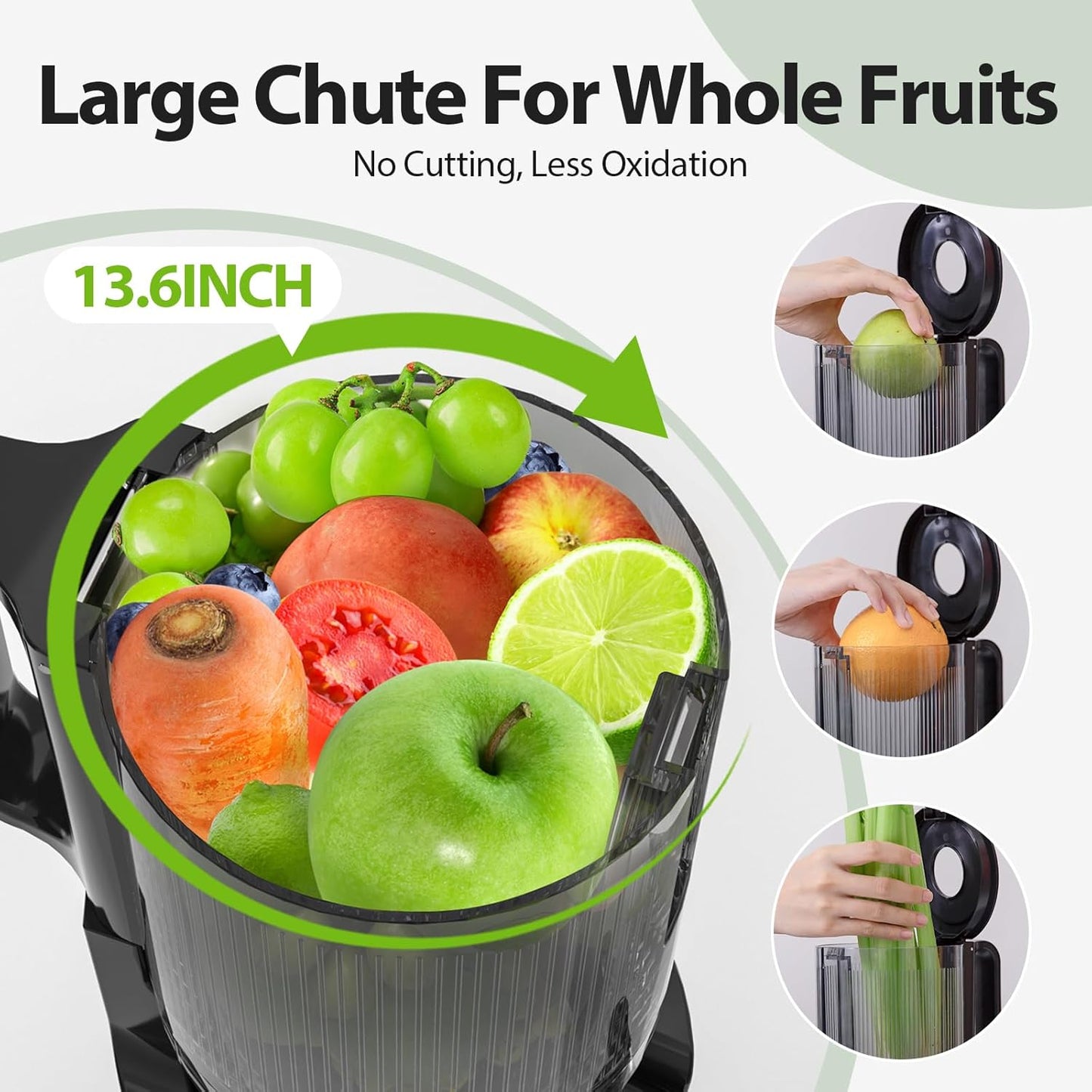 Exprimidor frío para frutas enteras Aeitto autoalimentado