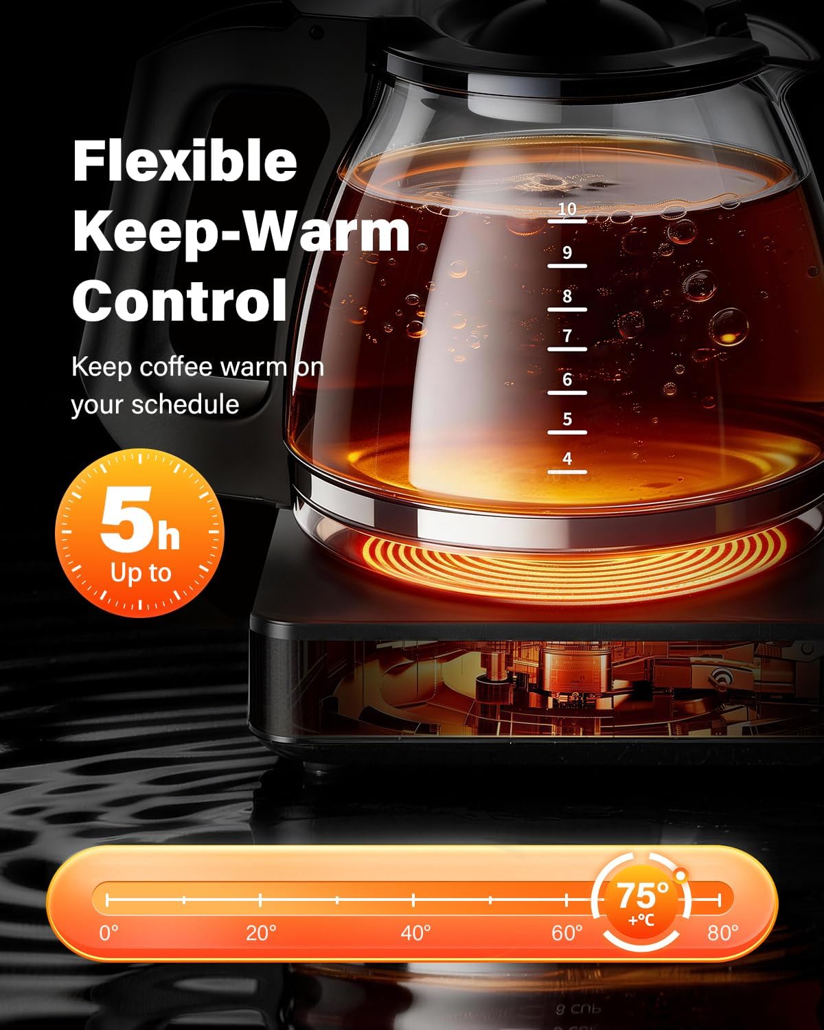 Cafetera goteo programable 10 tazas control ajustable