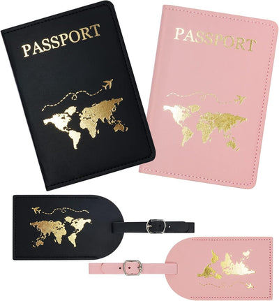 Fundas pasaporte etiquetas equipaje cuero para parejas