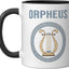Taza de cerámica mitología griega antigua color negro y blanco