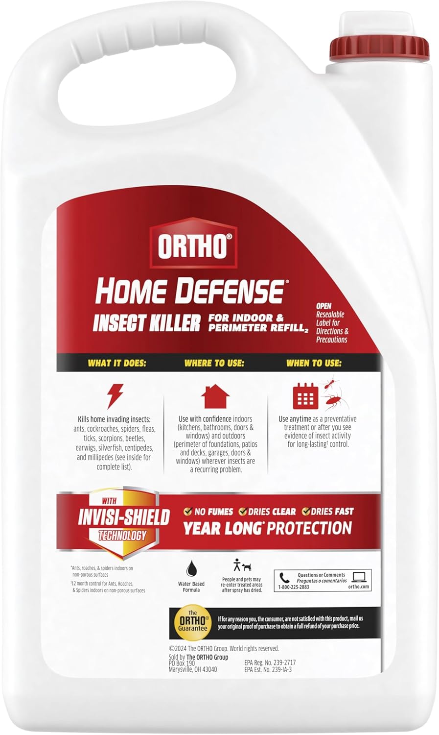 Insecticida Ortho Home Defense 1gal para interiores y perímetros