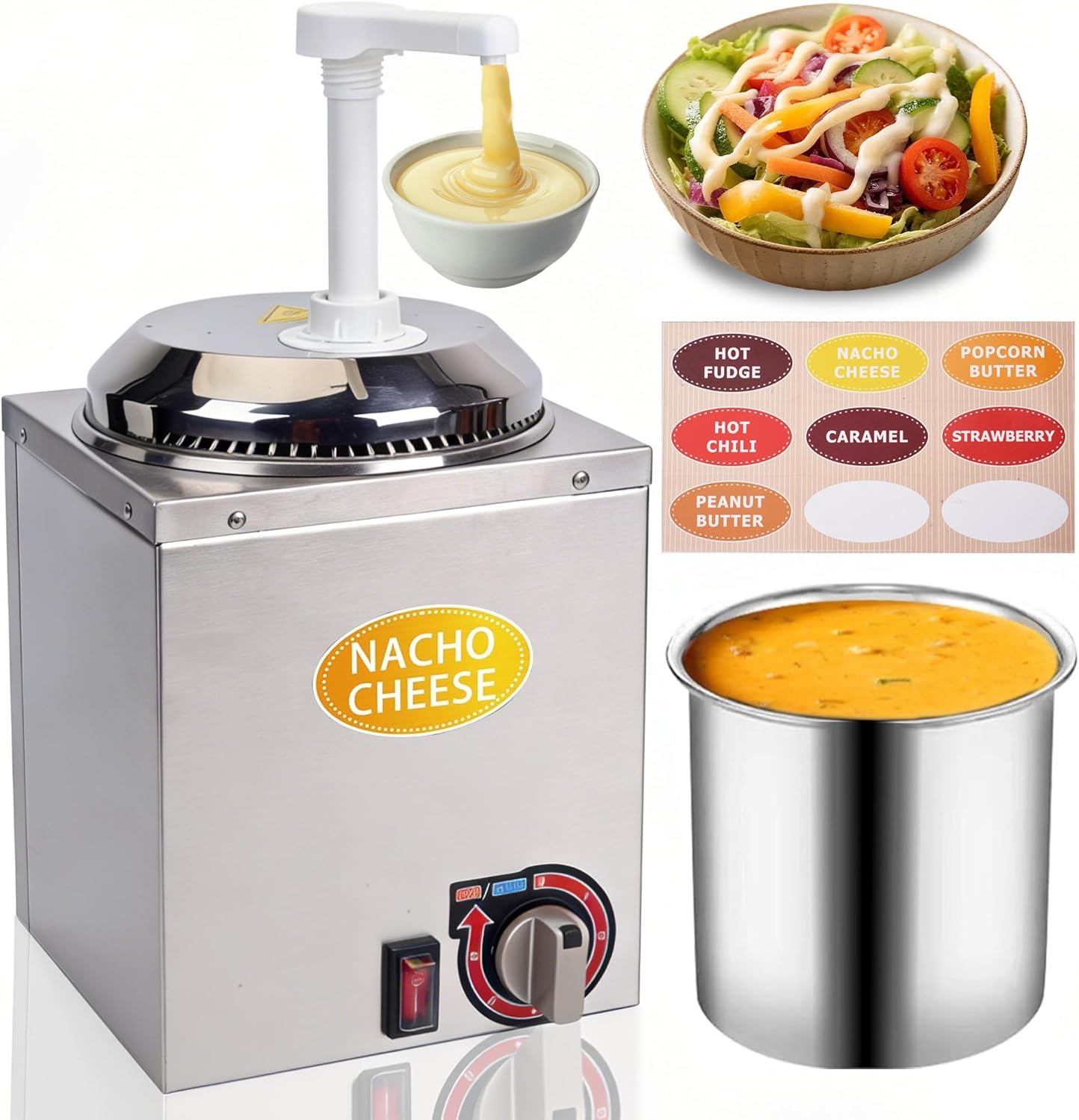 Dispensador queso acero inox con bomba y control temp