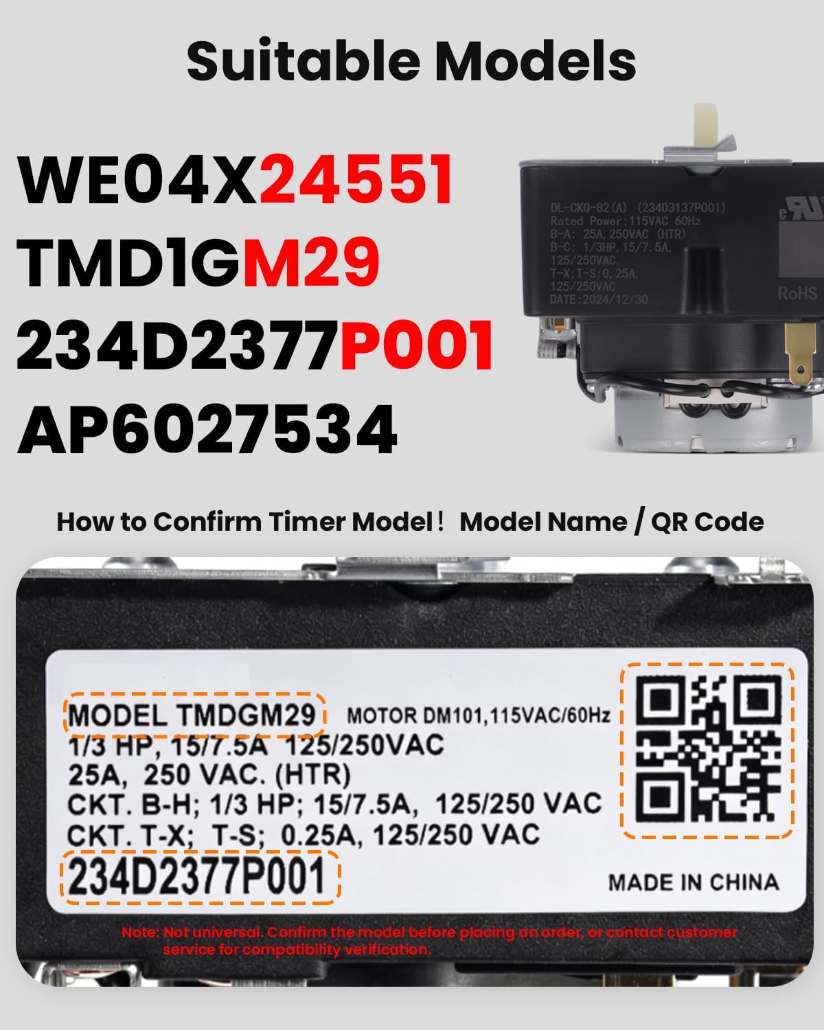 Temporizador secadora comp GE GTD45EASJ0WS