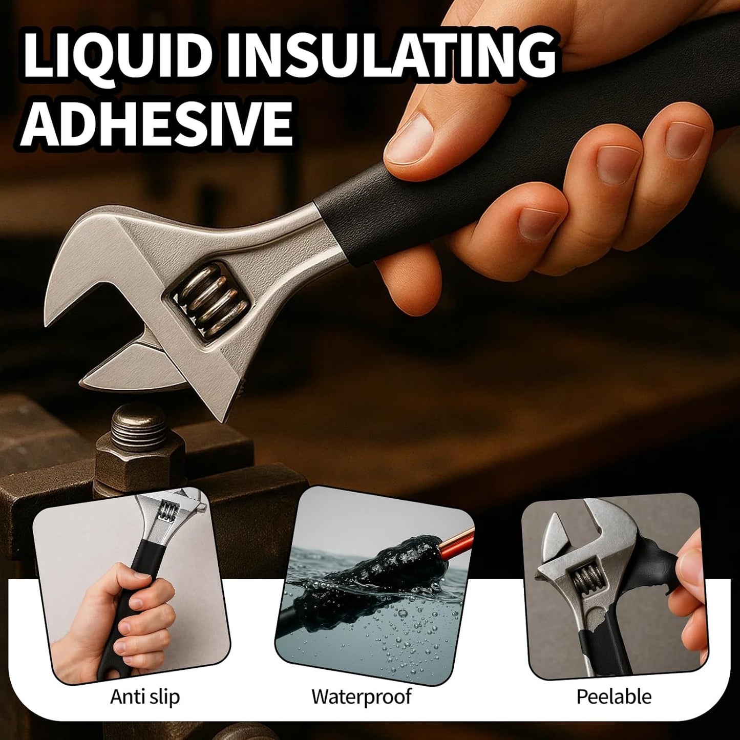 Goma liquida negra transpirable para bricolaje 5.3oz
