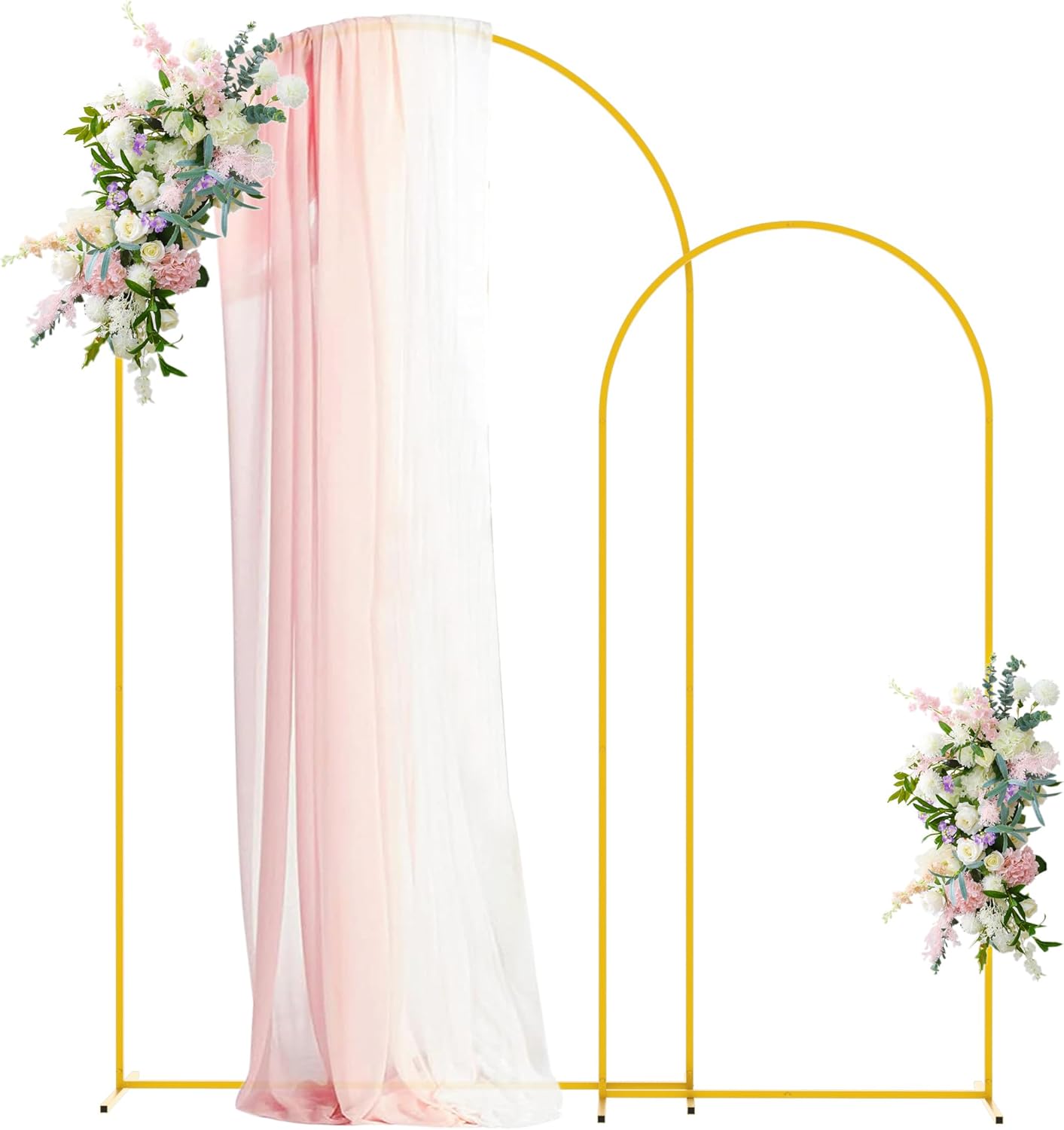 2 Soportes arco metal telón 7.2x6ft dorado ceremonia boda