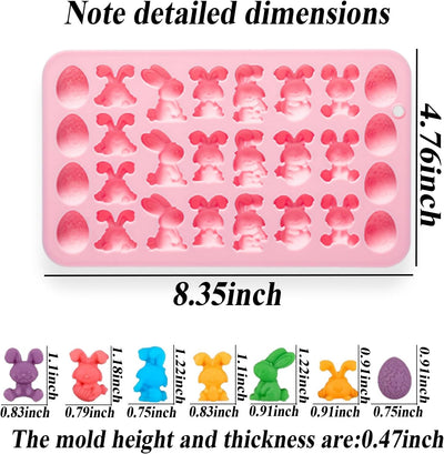 Paquete de 2 moldes de silicona Pascua con 27 cavidades para huevo, chocolate, pasteles, pudín, gelatina y decoraciones