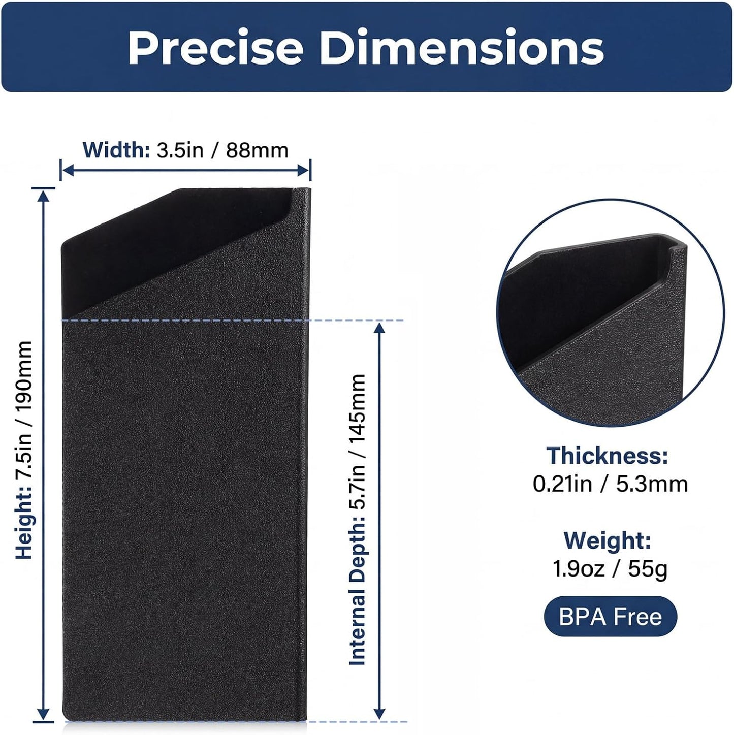 Protector de borde para cuchillo, funda ancha universal de plástico ABS