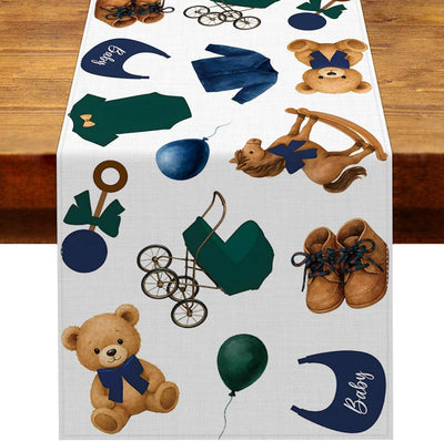 Oso tartán para decoración baby shower camino mesa vintage