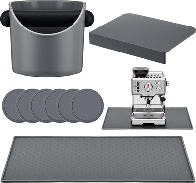 Kit 9 Pzas Tapete Silicona Gris Organizador Estación