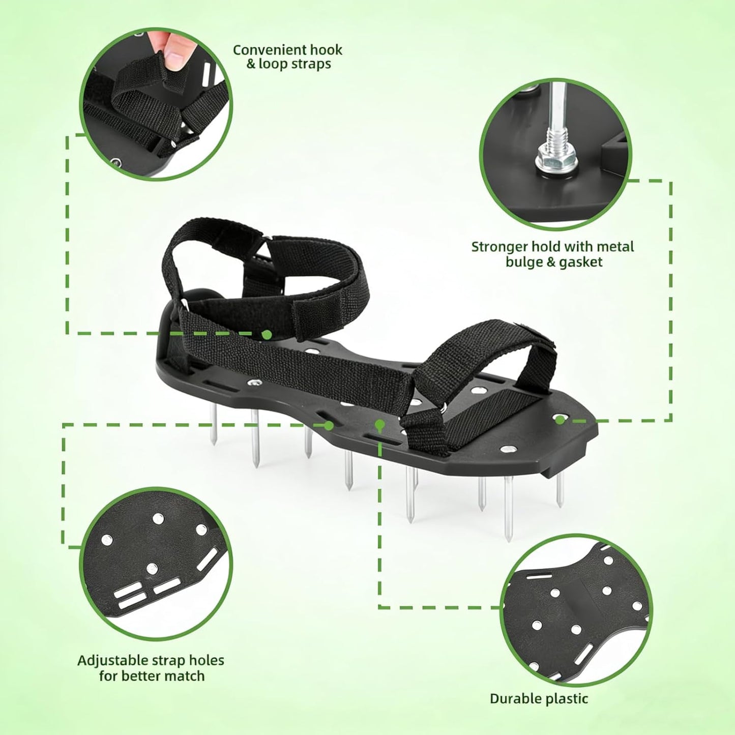Zapatos aireadores césped con correas gancho bucle