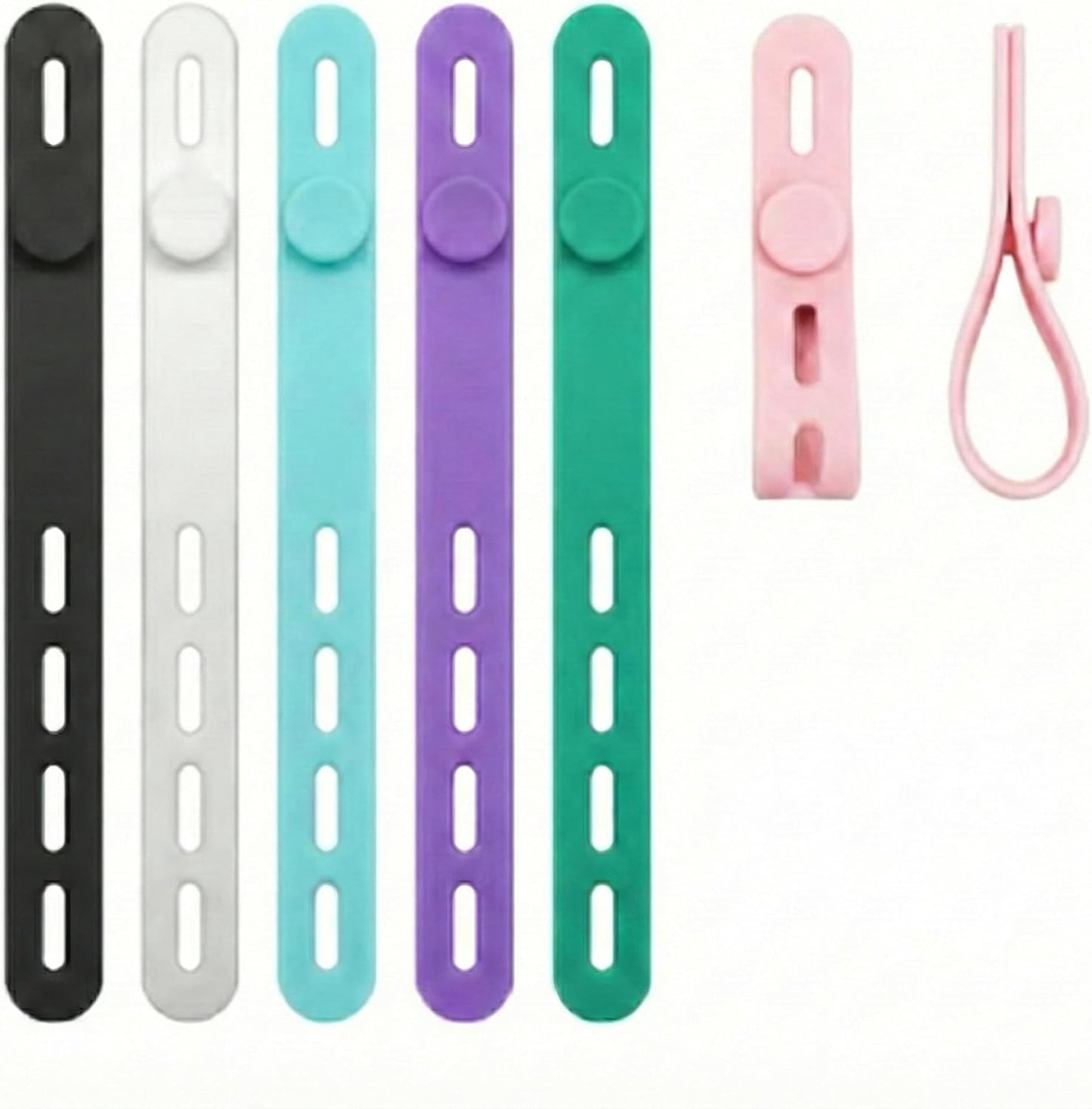 Sujetacables silicona ajustables paquete 12