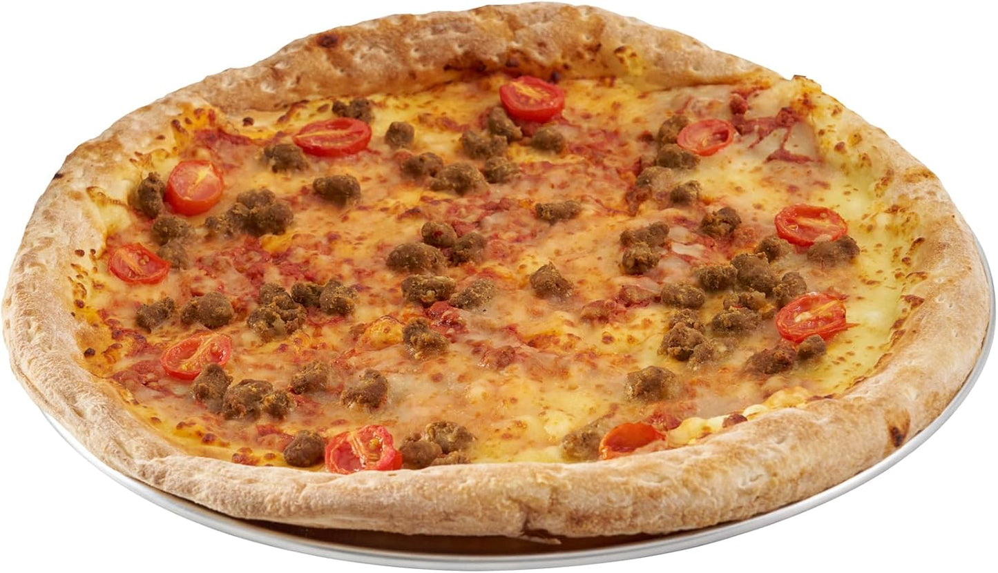 Rejilla pizza aluminio 14pulg borde plateado