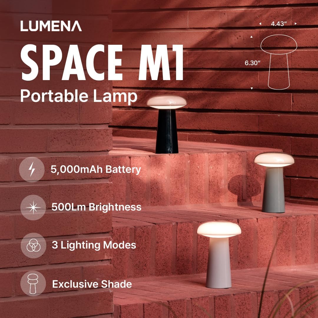 Lámpara mesa portátil LED recargable 5000mAh 3 modos luz