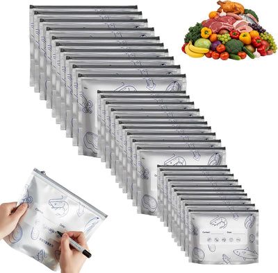 Bolsas de almacenamiento reutilizables de aluminio sellables para congelador