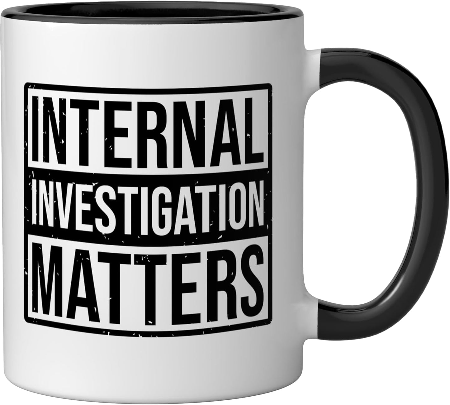 Taza Cerámica Investigación Interna Policía Negro/Blanco