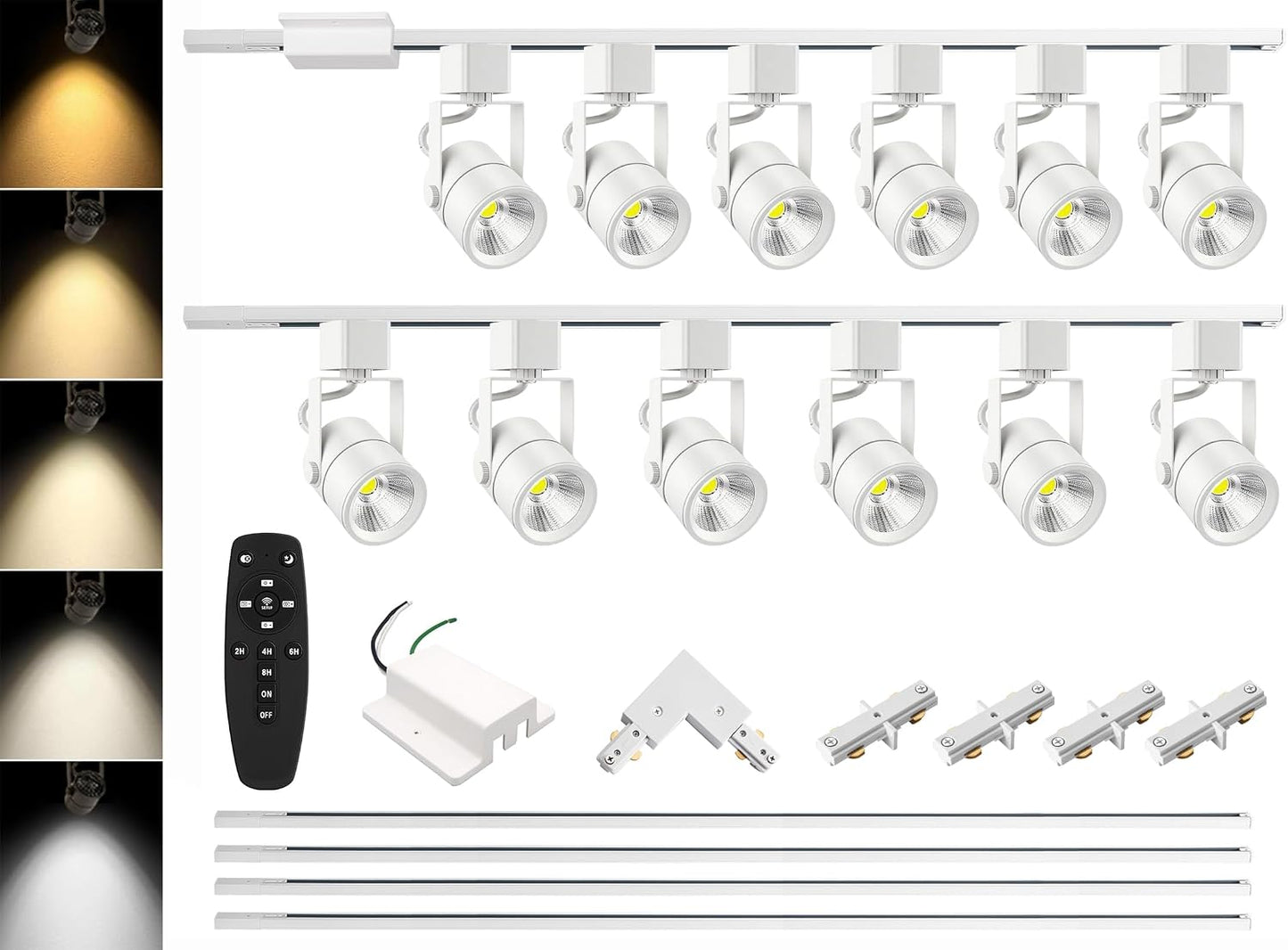 Kit iluminación pista 12 luces riel 13.2ft conector toldo flotante