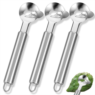 3 Pzas Pelador Cactus Acero Inox con Mango Largo