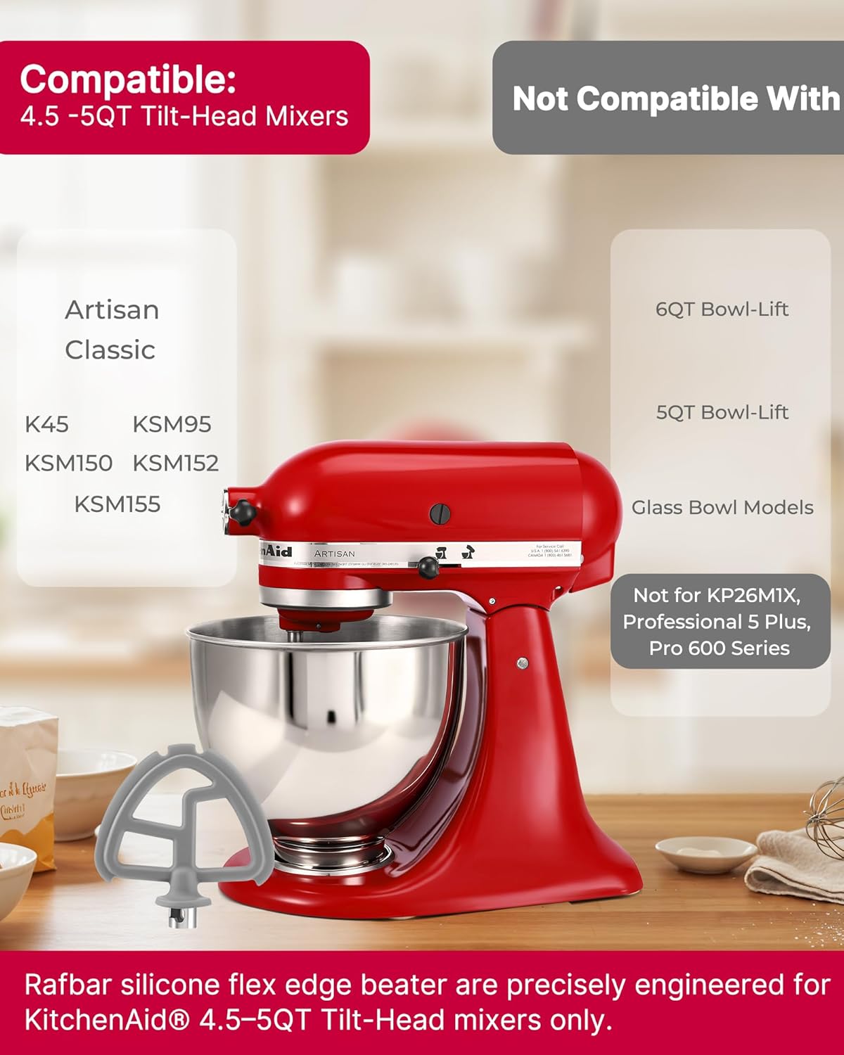Accesorios batidor silicona borde flexible KitchenAid