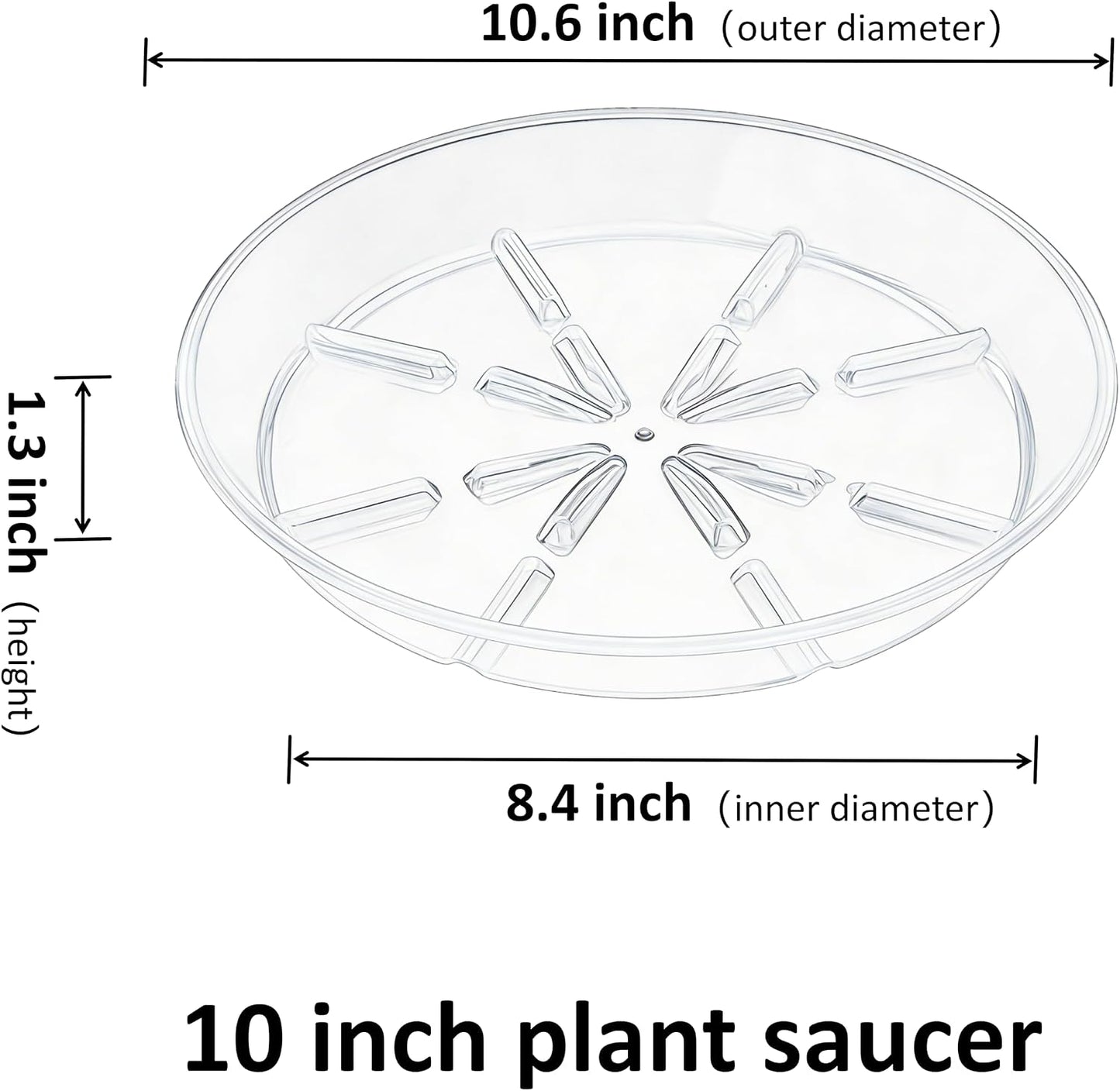 6 Pzas Platillos Plástico Resistentes para Plantas 10pulg