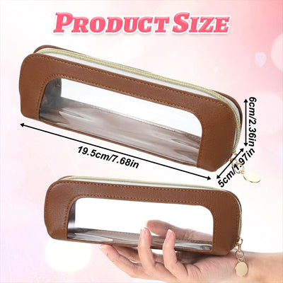 Bolsa maquillaje transparente portátil para brochas y cosméticos