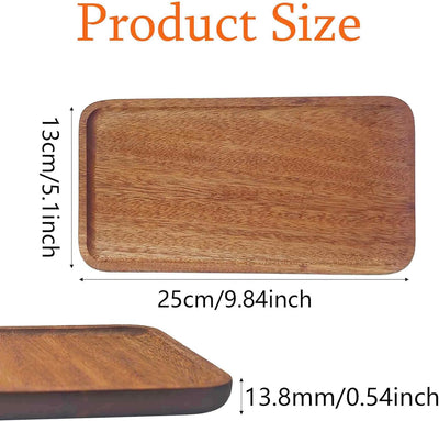 Bandeja de madera maciza ébano 10 x 5 pulgadas para charcutería y decoración