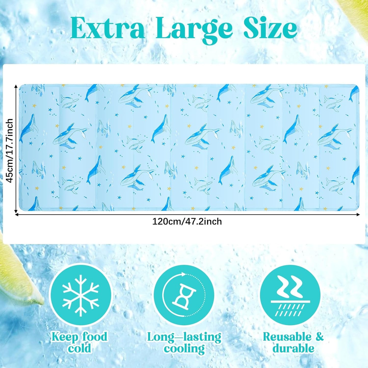 Alfombrillas hielo reutilizables 17.7x47.2pulg para mesa bufé
