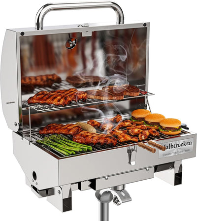 Parrilla gas acero inox 200pulg2 BTU 12000 compacta